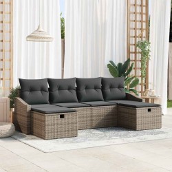 Sonata H Градински Софа Комплект 6 pcs Сив 55 х 62 х 69 см Полиратан - Canapele și bănci de grădină