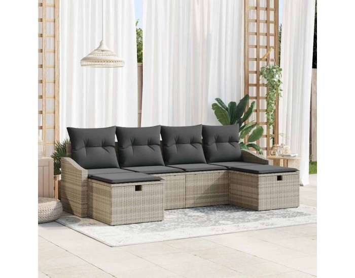 Sonata H Градински Софа Комплект 6 pcs Светлосиво 55 х 62 х 69 см