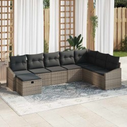 Sonata H Градински Софа Комплект 8 pcs Сив 55 х 62 х 69 см Полиратан - Canapele și bănci de grădină
