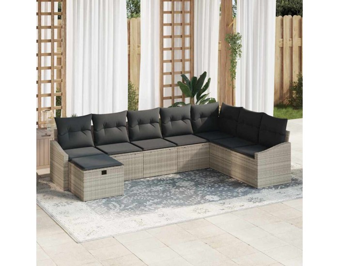 Sonata H Градински Софа Комплект 8 pcs Светлосиво 55 х 62 х 69 см