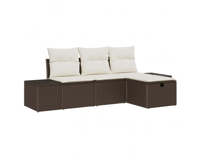 Sonata H Градински Софа Комплект 4 pcs Кафяво 55 х 62 х 69 см Полиратан