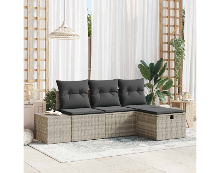 Sonata H Градински Софа Комплект 4 pcs Светлосиво 55 х 62 х 69 см