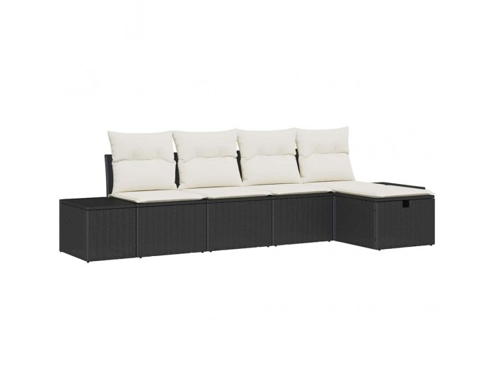 Sonata H Градински Софа Комплект 5 pcs Черно 55 х 62 х 69 см Полиратан