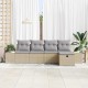 Sonata H Градински Софа Комплект 5 pcs Бежово 55 х 62 х 69 см Полиратан