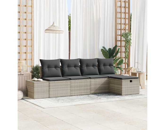 Sonata H Градински Софа Комплект 5 pcs Светлосиво 55 х 62 х 69 см