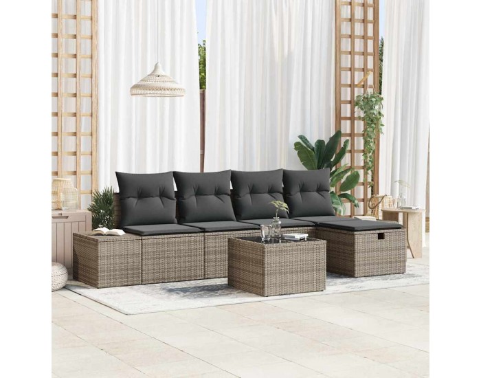Sonata H Градински Софа Комплект 6 pcs Сив 55 х 62 х 69 см Полиратан