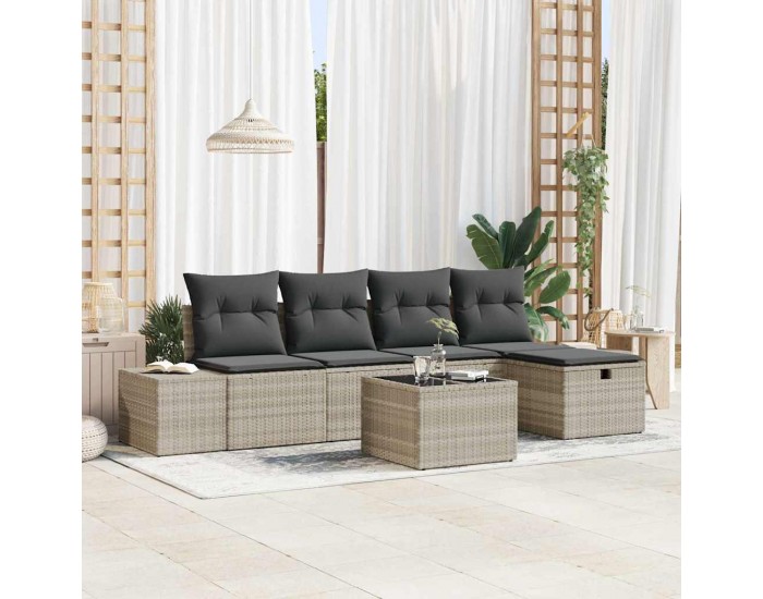 Sonata H Градински Софа Комплект 6 pcs Светлосиво 55 х 62 х 69 см