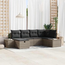 Sonata H Градински Софа Комплект 6 pcs Сив 55 х 62 х 69 см Полиратан - Canapele și bănci de grădină