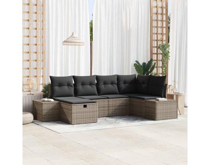Sonata H Градински Софа Комплект 6 pcs Сив 55 х 62 х 69 см Полиратан