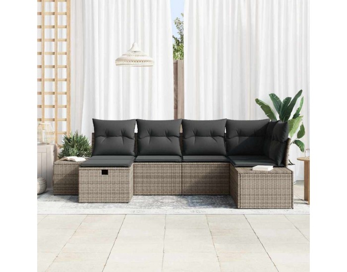Sonata H Градински Софа Комплект 6 pcs Сив 55 х 62 х 69 см Полиратан