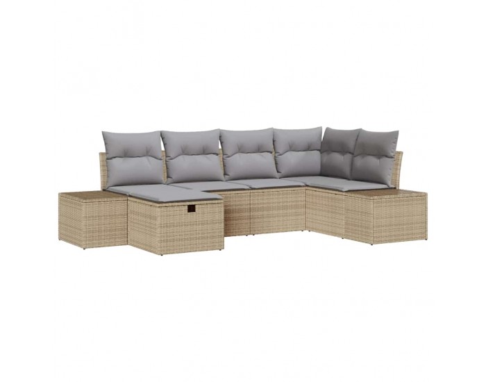 Sonata H Градински Софа Комплект 6 pcs Бежово 55 х 62 х 69 см Полиратан