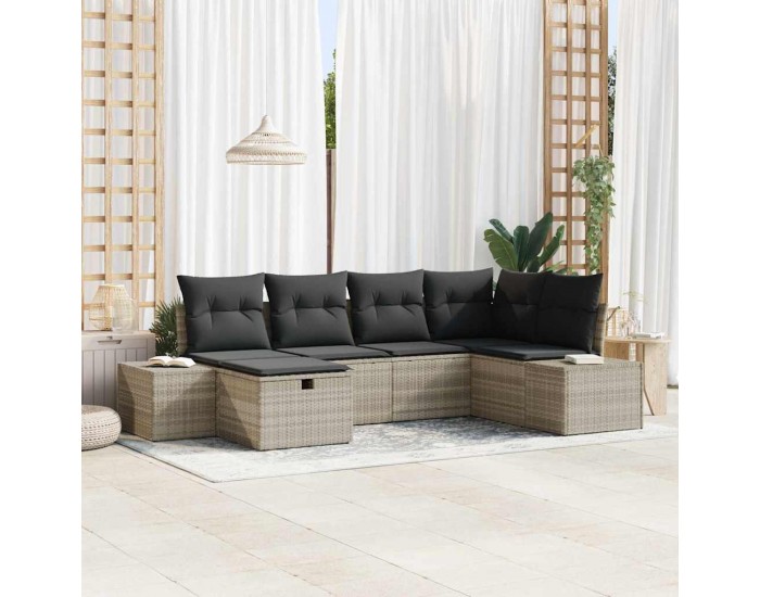 Sonata H Градински Софа Комплект 6 pcs Светлосиво 55 х 62 х 69 см