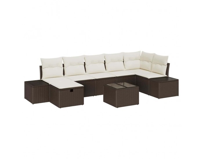 Sonata H Градински Софа Комплект 8 pcs Кафяво 55 х 62 х 69 см Полиратан