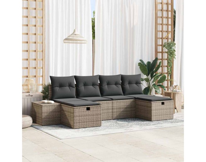 Sonata H Градински Софа Комплект 6 pcs Сив 55 х 62 х 69 см Полиратан