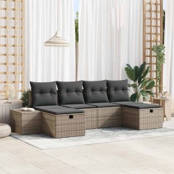 Sonata H Градински Софа Комплект 6 pcs Сив 55 х 62 х 69 см Полиратан - Canapele și bănci de grădină