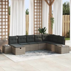 Sonata H Градински Софа Комплект 8 pcs Сив 55 х 62 х 69 см Полиратан - Canapele și bănci de grădină
