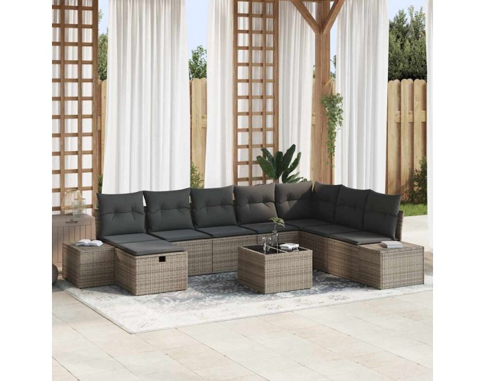 Sonata H Градински Софа Комплект 9 pcs Сив 55 х 62 х 69 см Полиратан