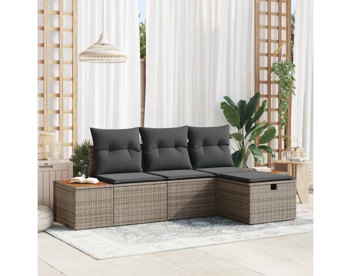 Sonata H Градински Софа Комплект 4 pcs Сив 55 х 62 х 69 см Полиратан