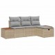 Sonata H Градински Софа Комплект 4 pcs Бежово 55 х 62 х 69 см Полиратан