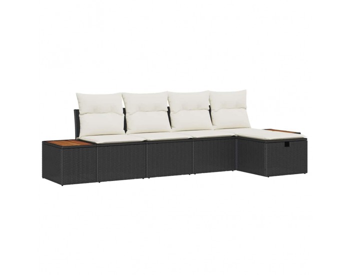 Sonata H Градински Софа Комплект 5 pcs Черно 55 х 62 х 69 см Полиратан