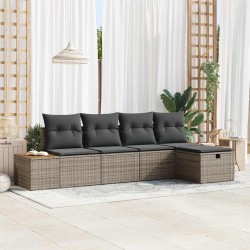 Sonata H Градински Софа Комплект 5 pcs Сив 55 х 62 х 69 см Полиратан - Canapele și bănci de grădină