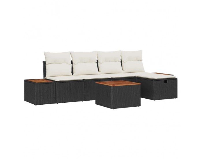 Sonata H Градински Софа Комплект 6 pcs Черно 55 х 62 х 69 см Полиратан