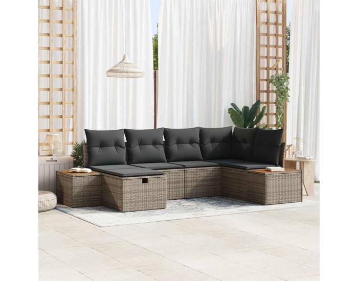 Sonata H Градински Софа Комплект 6 pcs Сив 55 х 62 х 69 см Полиратан