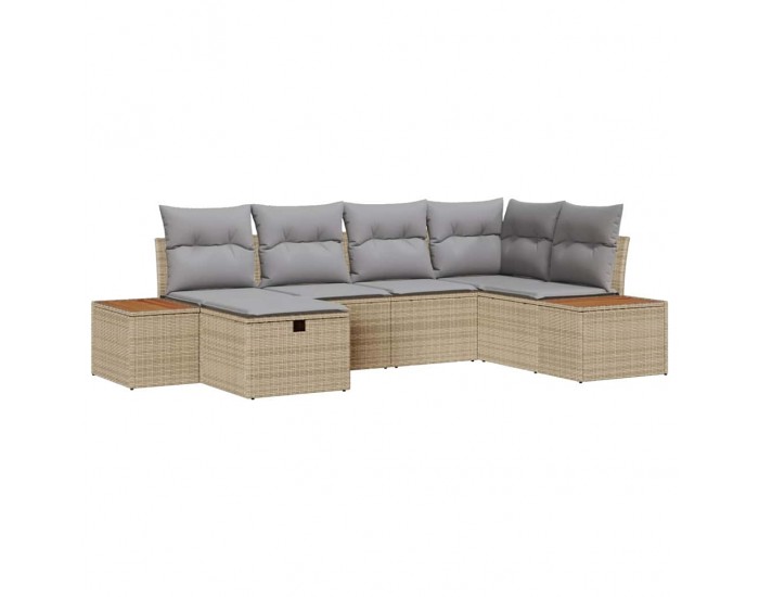 Sonata H Градински Софа Комплект 6 pcs Бежово 55 х 62 х 69 см Полиратан