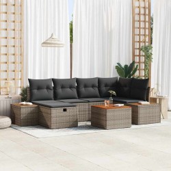 Sonata H Градински Софа Комплект 7 pcs Сив 55 х 62 х 69 см Полиратан - Canapele și bănci de grădină
