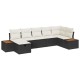 Sonata Set de canapele pentru grădină cu pernă 7 pcs Negru Rattan poli