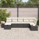 Sonata Set de canapele pentru grădină cu pernă 7 pcs Negru Rattan poli