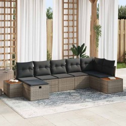 Sonata H Градински Софа Комплект 7 pcs Сив 55 х 62 х 69 см Полиратан - Canapele și bănci de grădină