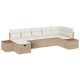 Sonata Set de canapele pentru grădină cu pernă 7 pcs Bej Rattan poli