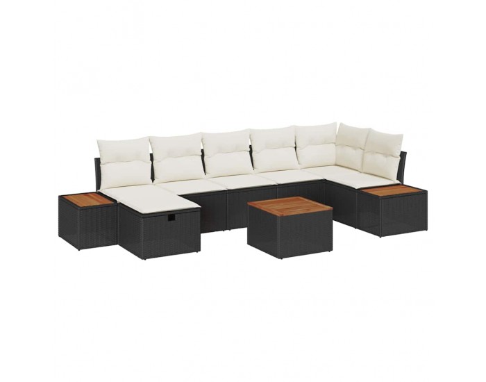 Sonata H Градински Софа Комплект 8 pcs Черно 55 х 62 х 69 см Полиратан
