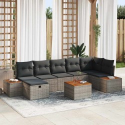 Sonata H Градински Софа Комплект 8 pcs Сив 55 х 62 х 69 см Полиратан - Canapele și bănci de grădină