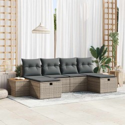 Sonata H Градински Софа Комплект 6 pcs Сив 55 х 62 х 69 см Полиратан - Canapele și bănci de grădină