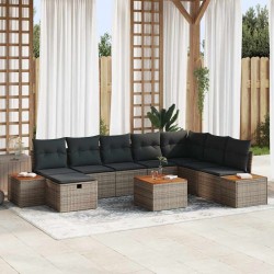 Sonata H Градински Софа Комплект 9 pcs Сив 55 х 62 х 69 см Полиратан - Canapele și bănci de grădină