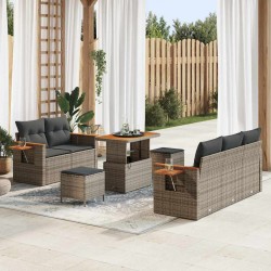 Sonata H Градински Софа Комплект с възглавница 8 pcs Сив 90 x 55 x 71 cm - Canapele și bănci de grădină