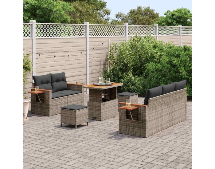 Sonata H Градински Софа Комплект с възглавница 8 pcs Сив 90 x 55 x 71 cm