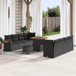 Sonata H Градински Софа Комплект 11 pcs Черно 80 x 80 x 71 cm - Canapele și bănci de grădină