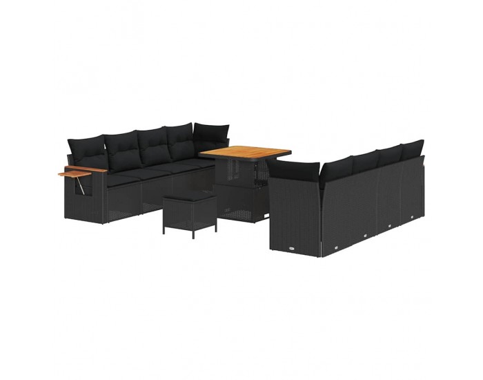 Sonata H Градински Софа Комплект 11 pcs Черно 80 x 80 x 71 cm