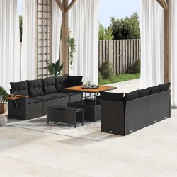 Sonata H Градински Софа Комплект 11 pcs Черно 100 x 100 x 71 cm - Canapele și bănci de grădină