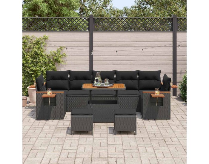 Sonata H Градински Софа Комплект 10 pcs Черно 90 x 55 x 71 cm