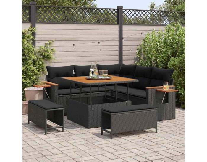 Sonata H Градински Софа Комплект 8 pcs Черно 100 x 100 x 71 cm