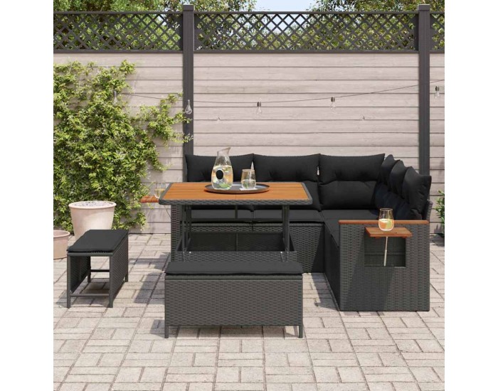 Sonata H Градински Софа Комплект 8 pcs Черно 100 x 100 x 71 cm