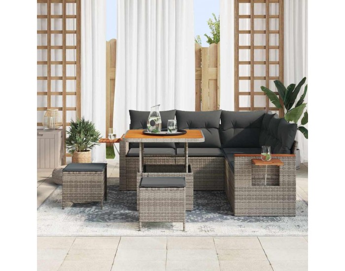 Sonata H Градински Софа Комплект с възглавница 8 pcs Сив 80 x 80 x 71 cm