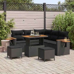 Sonata H Градински Софа Комплект 8 pcs Черно 90 x 55 x 71 cm - Canapele și bănci de grădină