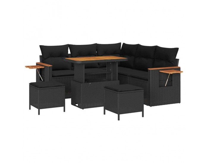 Sonata H Градински Софа Комплект 8 pcs Черно 90 x 55 x 71 cm