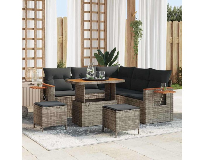 Sonata H Градински Софа Комплект с възглавница 8 pcs Сив 90 x 55 x 71 cm