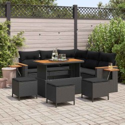 Sonata H Градински Софа Комплект 9 pcs Черно 110 x 55 x 71 см - Canapele și bănci de grădină